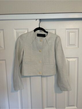 Zara Light Grey Cropped Jacket